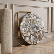NOBLE coffee table 62cm agate blue white