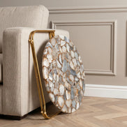 NOBLE coffee table 62cm agate blue white