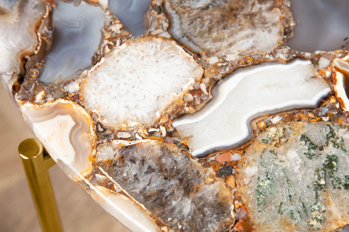 NOBLE coffee table 62cm agate blue white