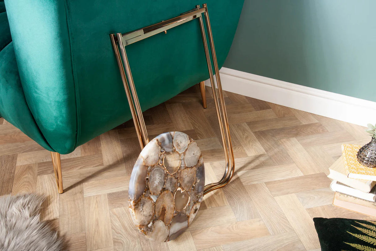Lerakóasztal NOBLE 35 cm achát kék-fehér