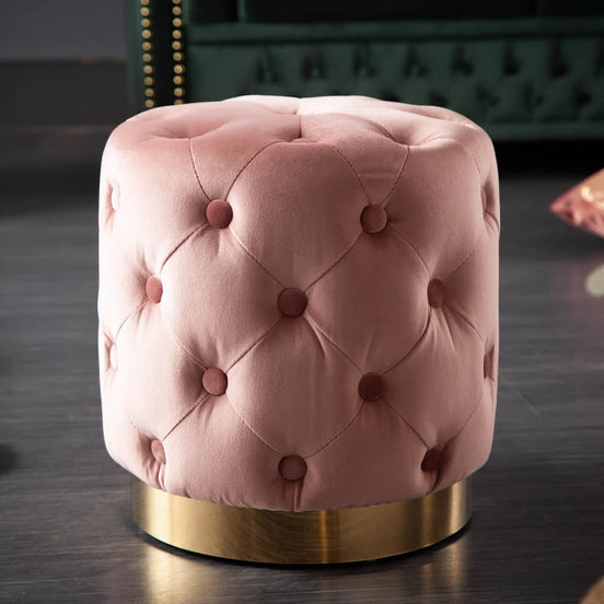 Lábtartó MODERN BAROCK 35 cm bársony púderrózsaszín arany