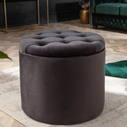 Lábtartó MODERN BAROCK STORAGE 50 cm bársony fekete