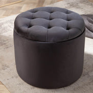 Lábtartó MODERN BAROCK STORAGE 50 cm bársony fekete