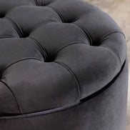 Lábtartó MODERN BAROCK STORAGE 50 cm bársony fekete