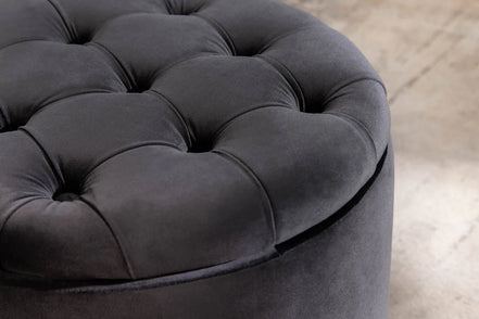 Lábtartó MODERN BAROCK STORAGE 50 cm bársony fekete