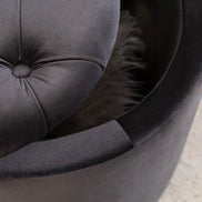 Lábtartó MODERN BAROCK STORAGE 50 cm bársony fekete