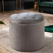 Lábtartó MODERN BAROCK STORAGE 50 cm bársony ezüst