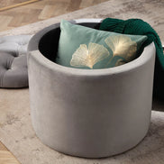 Lábtartó MODERN BAROCK STORAGE 50 cm bársony ezüst
