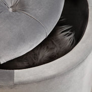 Lábtartó MODERN BAROCK STORAGE 50 cm bársony ezüst