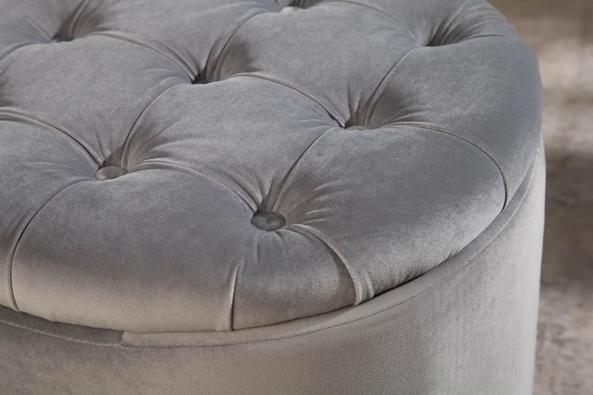 Lábtartó MODERN BAROCK STORAGE 50 cm bársony ezüst