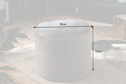 Lábtartó MODERN BAROCK STORAGE 50 cm bársony ezüst