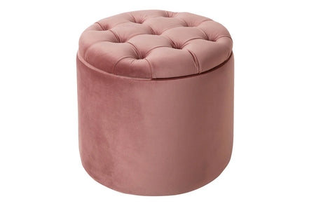 Lábtartó MODERN BAROCK STORAGE 50 cm bársony púderrózsaszín