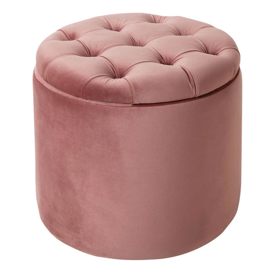 Lábtartó MODERN BAROCK STORAGE 50 cm bársony púderrózsaszín