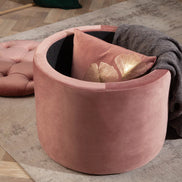 Lábtartó MODERN BAROCK STORAGE 50 cm bársony púderrózsaszín