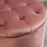 Lábtartó MODERN BAROCK STORAGE 50 cm bársony púderrózsaszín