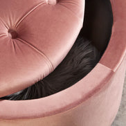 Lábtartó MODERN BAROCK STORAGE 50 cm bársony púderrózsaszín