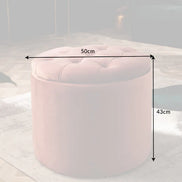 Lábtartó MODERN BAROCK STORAGE 50 cm bársony púderrózsaszín