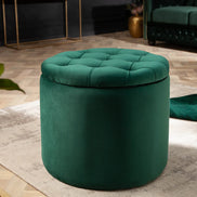 Lábtartó MODERN BAROCK STORAGE 50 cm bársony smaragdzöld