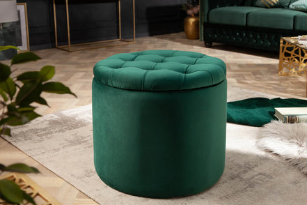 Lábtartó MODERN BAROCK STORAGE 50 cm bársony smaragdzöld