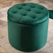 Lábtartó MODERN BAROCK STORAGE 50 cm bársony smaragdzöld