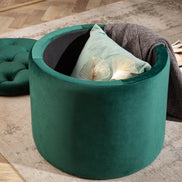 Lábtartó MODERN BAROCK STORAGE 50 cm bársony smaragdzöld