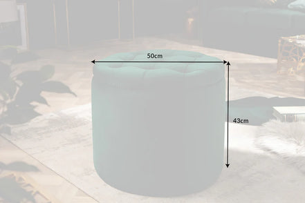Lábtartó MODERN BAROCK STORAGE 50 cm bársony smaragdzöld