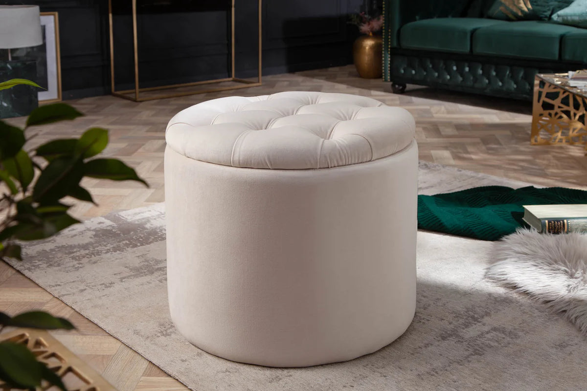 Lábtartó MODERN BAROCK STORAGE 50 cm bársony bézs