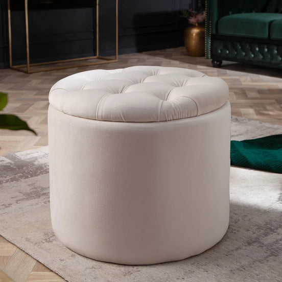 Lábtartó MODERN BAROCK STORAGE 50 cm bársony bézs