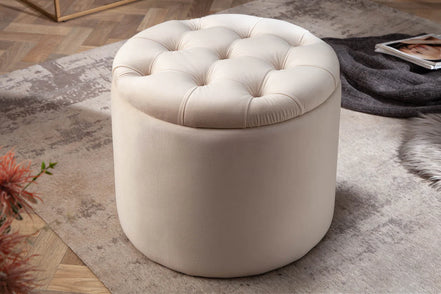 Lábtartó MODERN BAROCK STORAGE 50 cm bársony bézs
