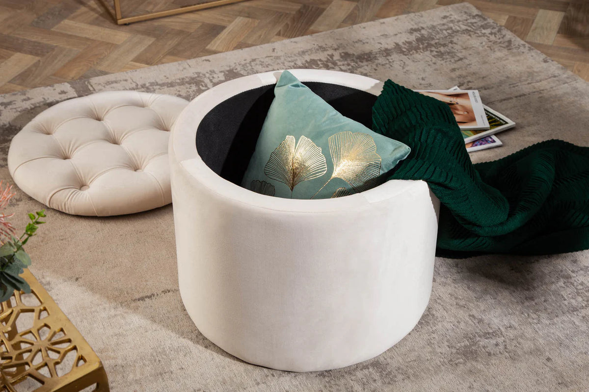Lábtartó MODERN BAROCK STORAGE 50 cm bársony bézs