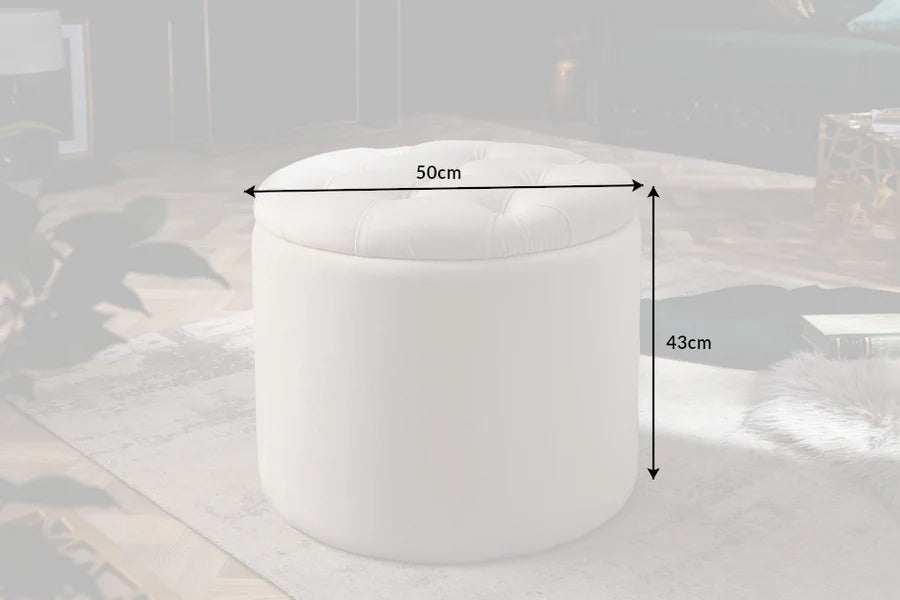 Lábtartó MODERN BAROCK STORAGE 50 cm bársony bézs