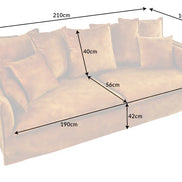 Kanapé HEAVEN 205 cm 3 személyes levehető huzat texturált bársony mustársárga