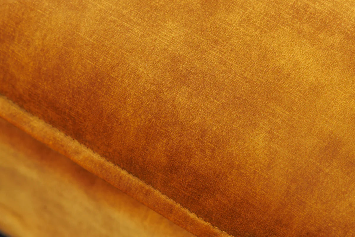 HEAVEN footstool 100 cm removable cover textured velvet mustard yellow