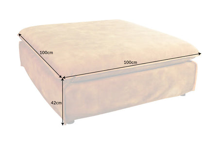 HEAVEN footstool 100 cm removable cover textured velvet mustard yellow