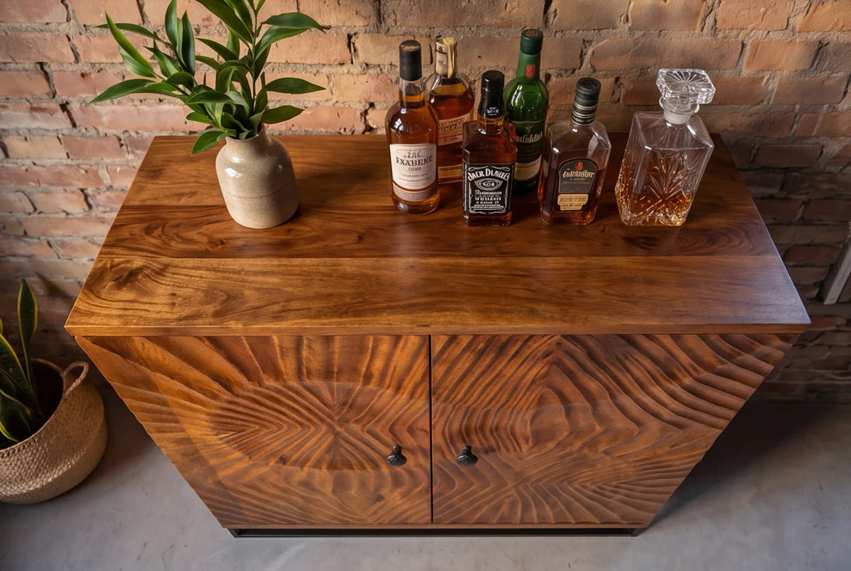 Bar cabinet SCORPION 140cm mango brown