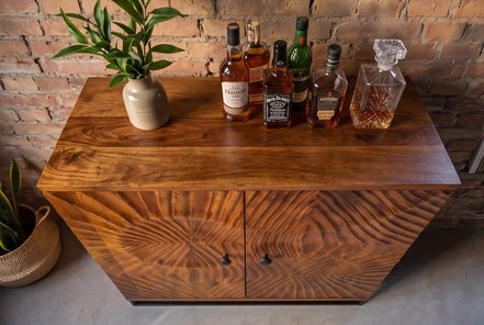 Bar cabinet SCORPION 140cm mango brown