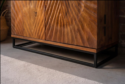 Bar cabinet SCORPION 140cm mango brown