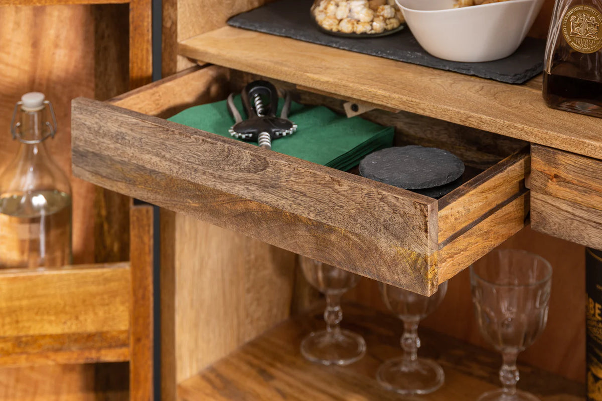 Bar cabinet SCORPION 140cm mango brown