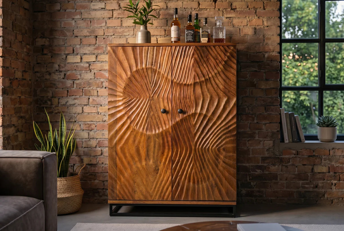 Bar cabinet SCORPION 140cm mango brown