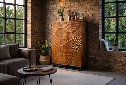 Bar cabinet SCORPION 140cm mango brown