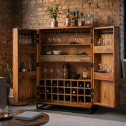 Bar cabinet SCORPION 140cm mango brown