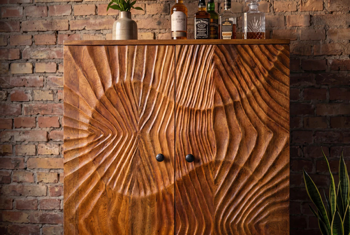 Bar cabinet SCORPION 140cm mango brown