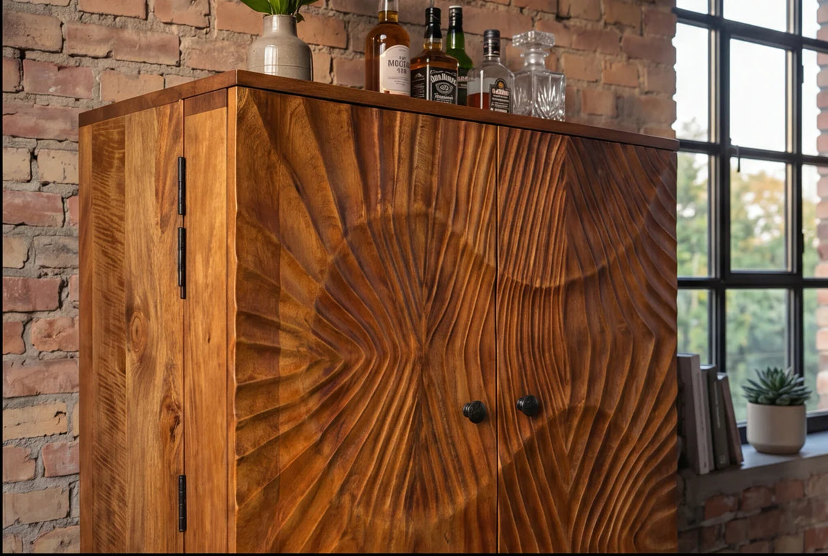 Bar cabinet SCORPION 140cm mango brown