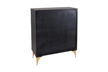 Magas komód GOLDEN SUNSET 120 cm mangófa fekete-arany