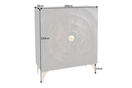 Magas komód GOLDEN SUNSET 120 cm mangófa fekete-arany