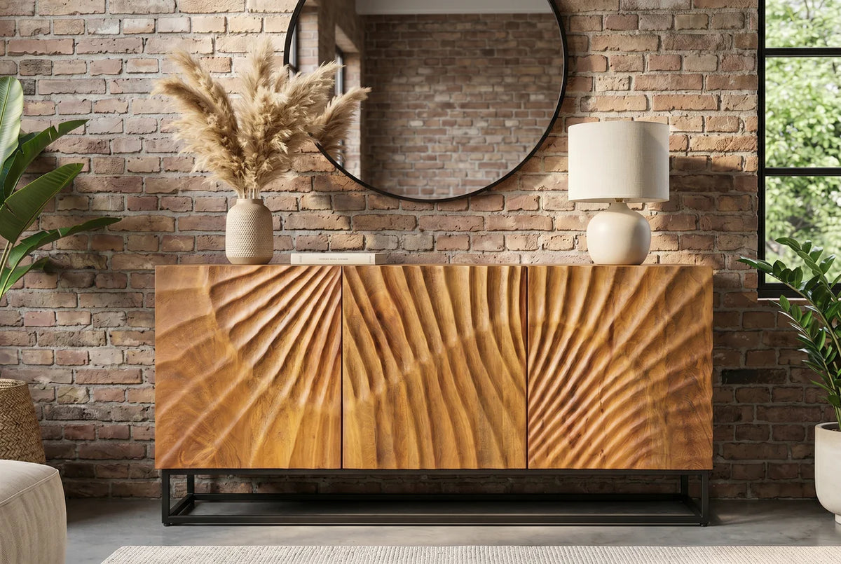 SCORPION 140cm 3D mango brown sideboard