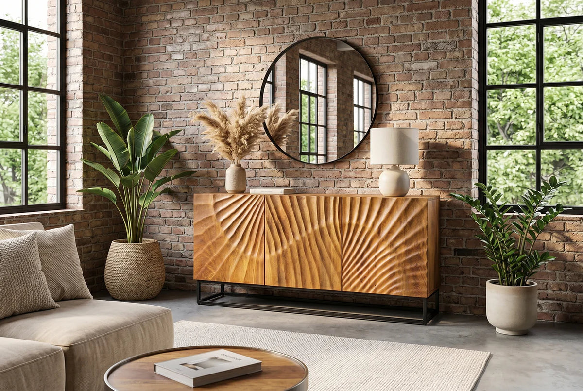 SCORPION 140cm 3D mango brown sideboard