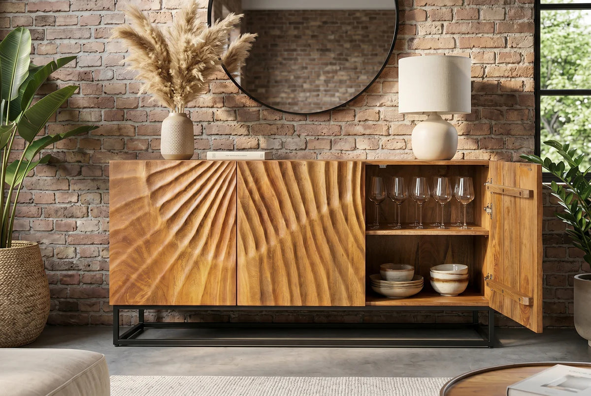 SCORPION 140cm 3D mango brown sideboard