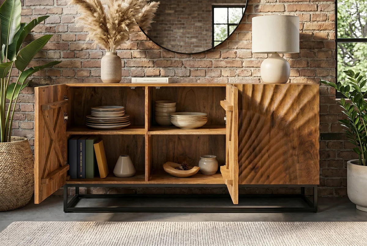 SCORPION 140cm 3D mango brown sideboard