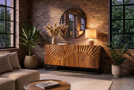 SCORPION 140cm 3D mango brown sideboard